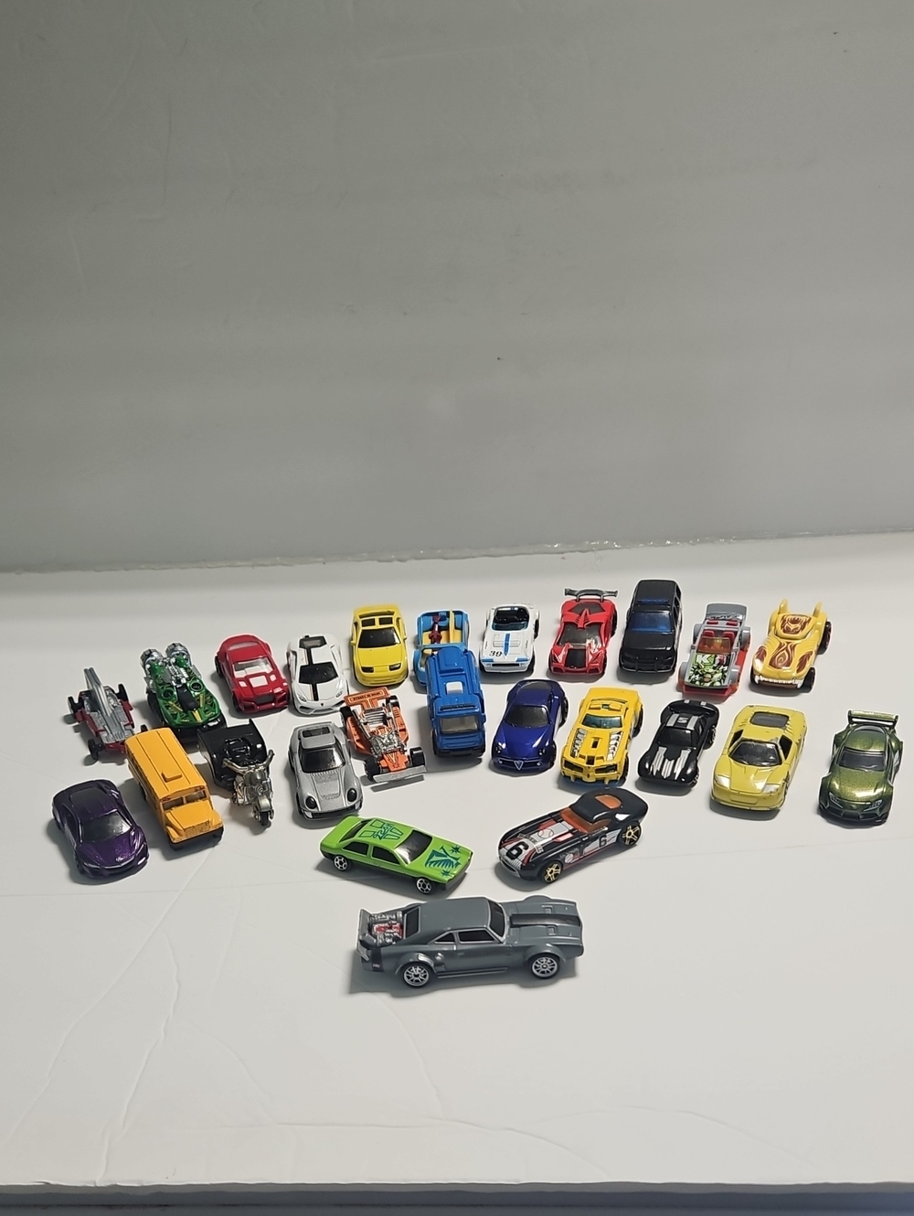 Assorted Hot Wheel Cars - Yellow, Green, Blue, Red, Black Mix